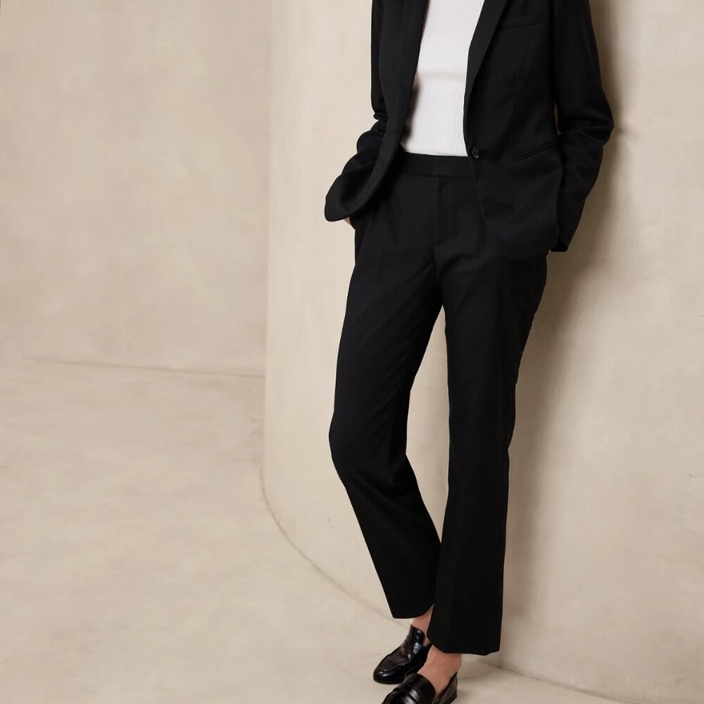 NWT Banana RepF Avery Curvy Fit Tailored Ankle Pant 18 Black F919